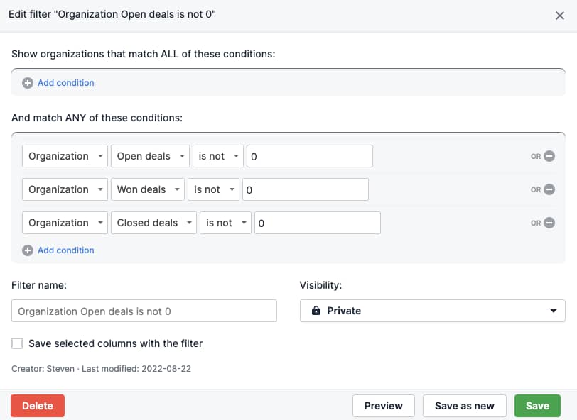 B2B SaaS Lead Generation Pipedrive filters