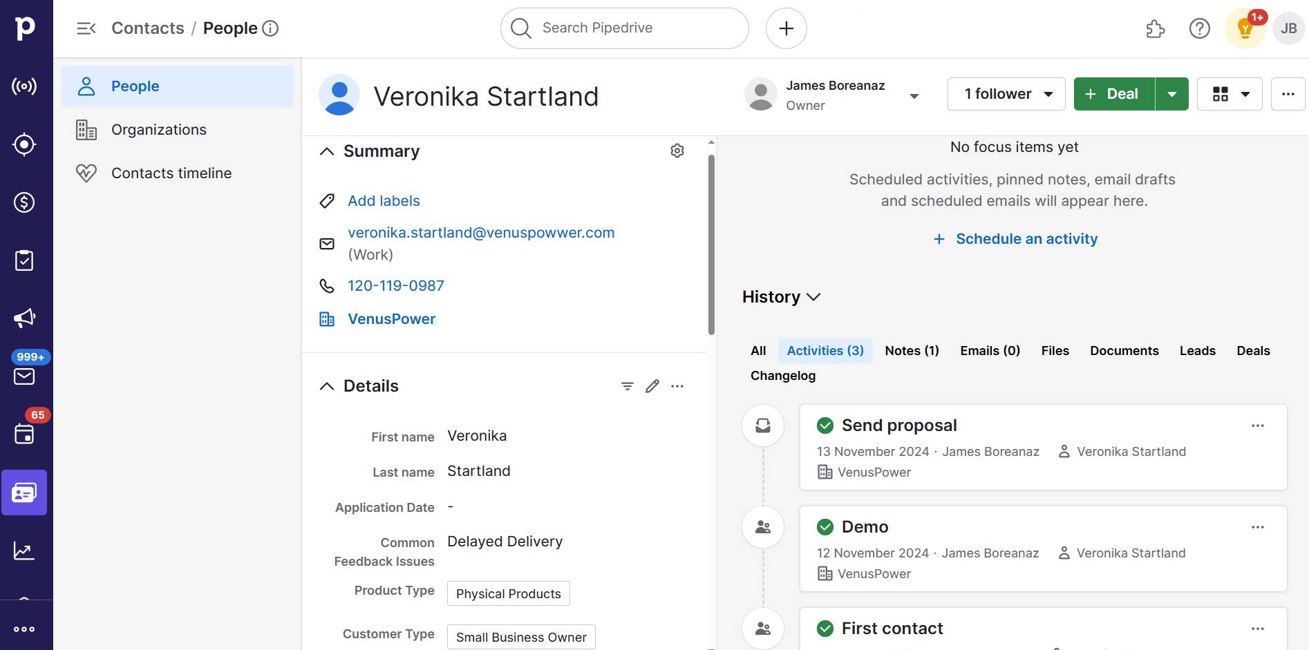 CRM strategy Pipedrive customer information