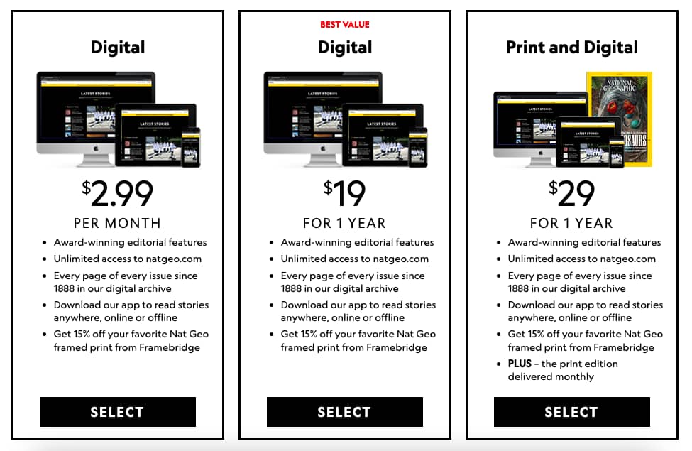 National Geographic Recurring Revenue Subscriptions