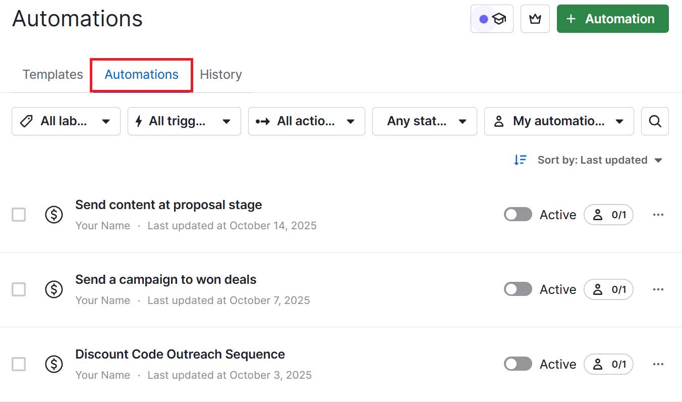 Warm leads Pipedrive automations