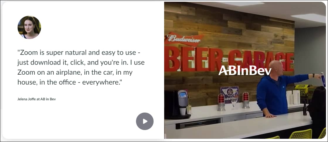 Zoom Homepage Testimonial