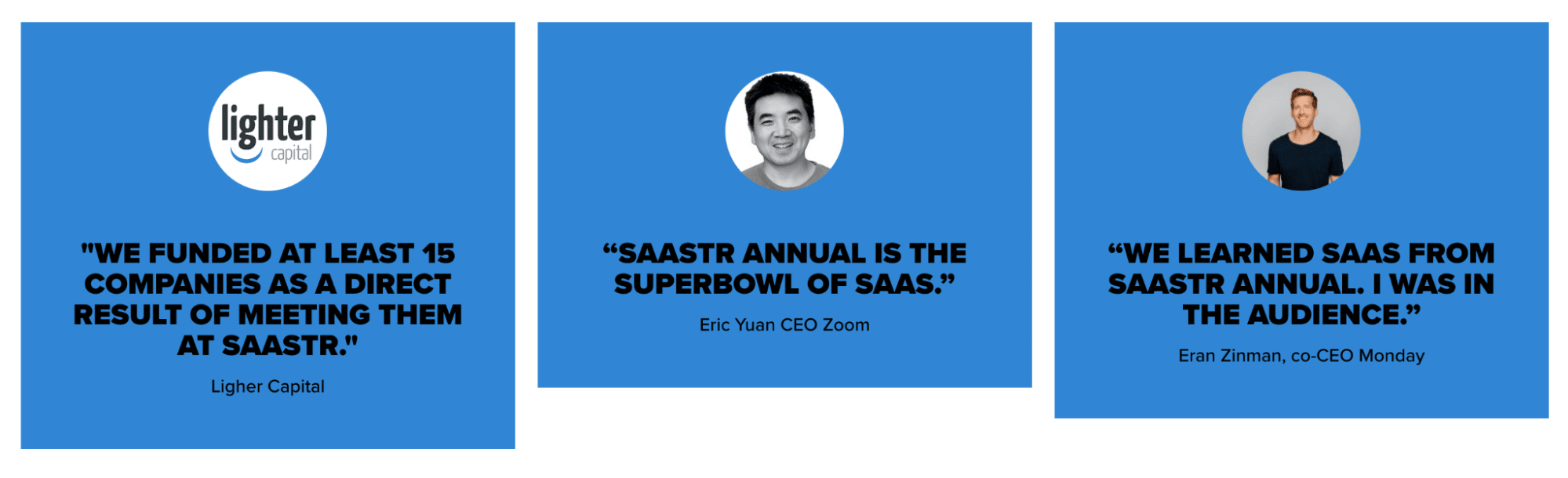 B2B SaaS lead generation SaaStr Annual testimonials