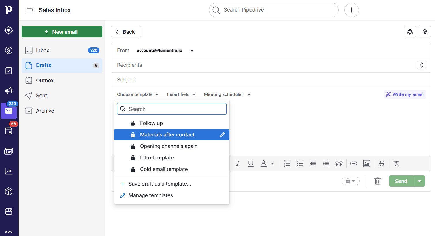 consulting proposal template Pipedrive email templates