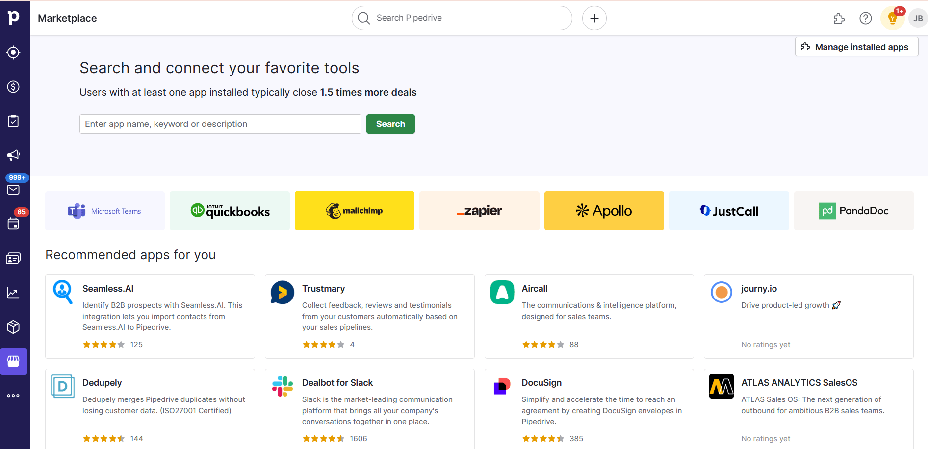 Cross-team collaboration Pipedrive SmartApps