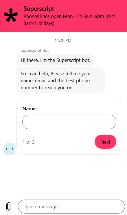 SuperScript Customer Experience Chatbot