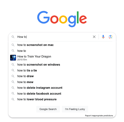 Google autofill screenshot