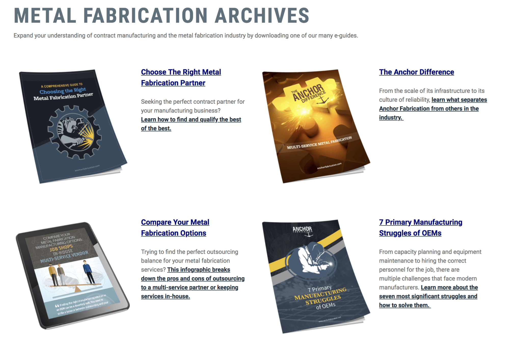 Anchor Fabrication Middle of Funnel