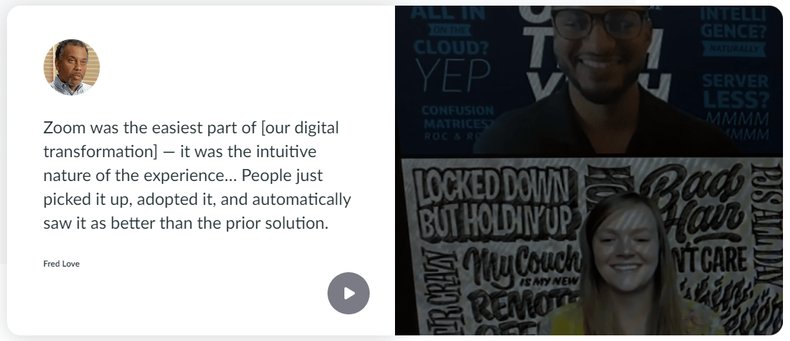 Zoom Homepage Testimonial